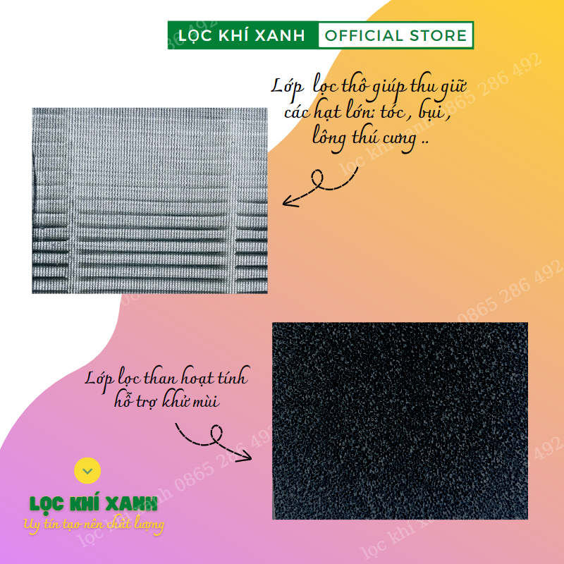 Màng lọc không khí cho máy Levoit LV-H128 (SET 2 MÀNG). Lõi lọc hepa kết hợp carbon giá rẻ chất lượng cao