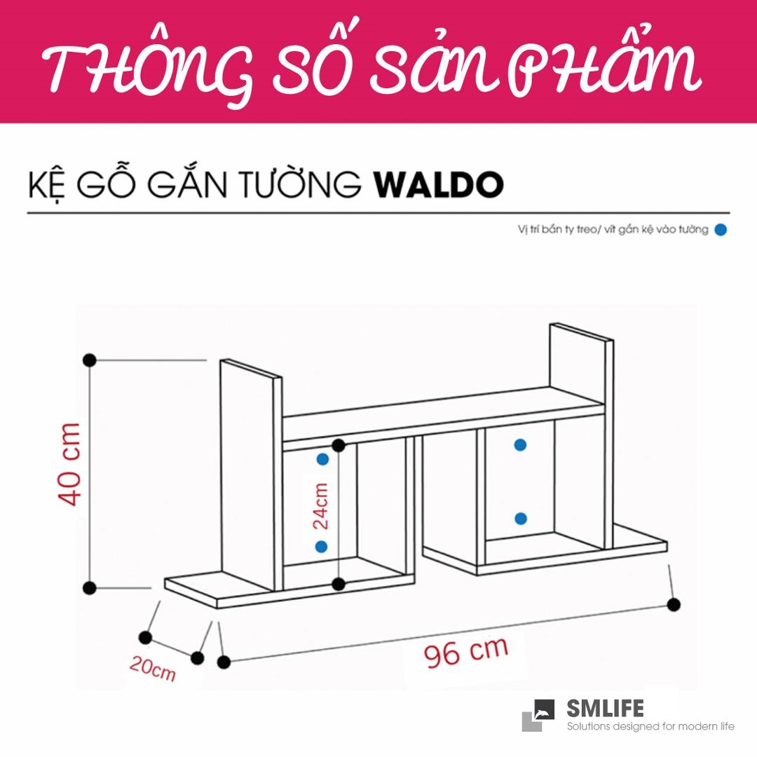 Kệ gỗ treo tường trang trí hiện đại SMLIFE Waldo