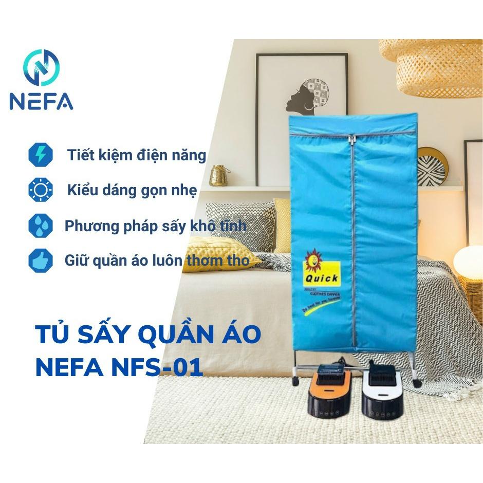 Tủ sấy quần áo Nefa NFS01 hai tầng nhỏ gọn, tiện dụng, sấy khô tức thì, trọng lượng sấy 15kg