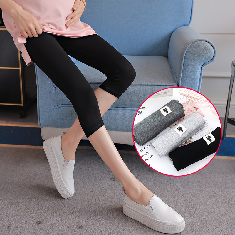 Quần Bầu Legging Lửng Thun Trơn Cho Chị Em Mang Thai