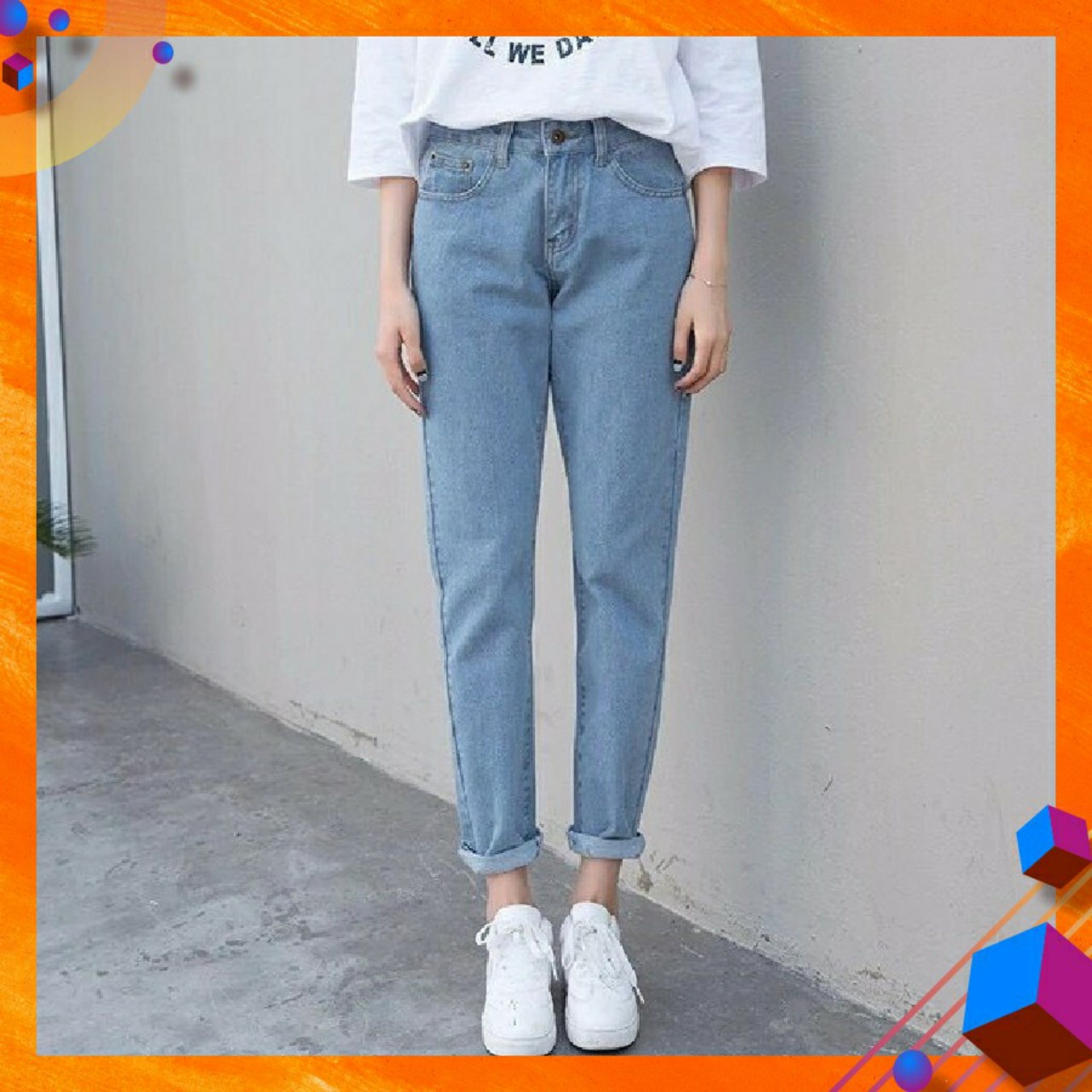 Quần Baggy Jeans Nữ Trơn 285