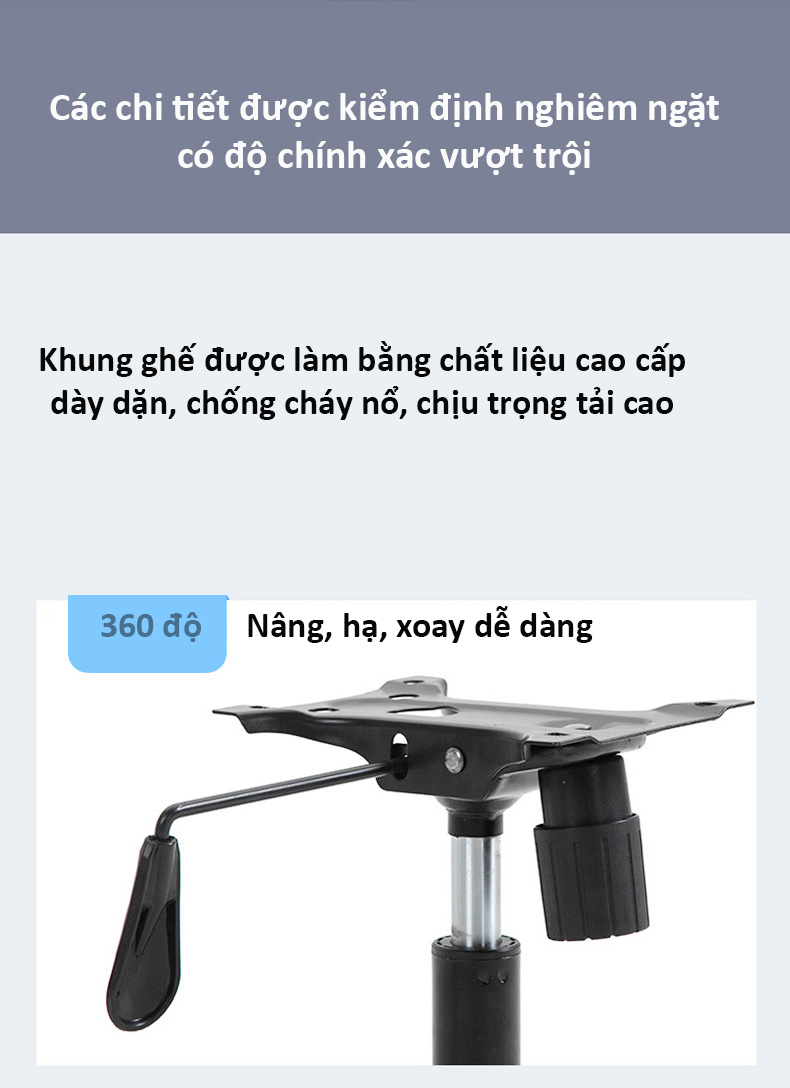 Ghế Văn Phòng GVP-220 – Ghế Xoay Công Thái Học – Có Tựa Đầu, Gác Chân, Ngả Lưng Bảo Vệ Cột Sống – Phiên Bản Mới Nhất – Hàng Nhập Khẩu