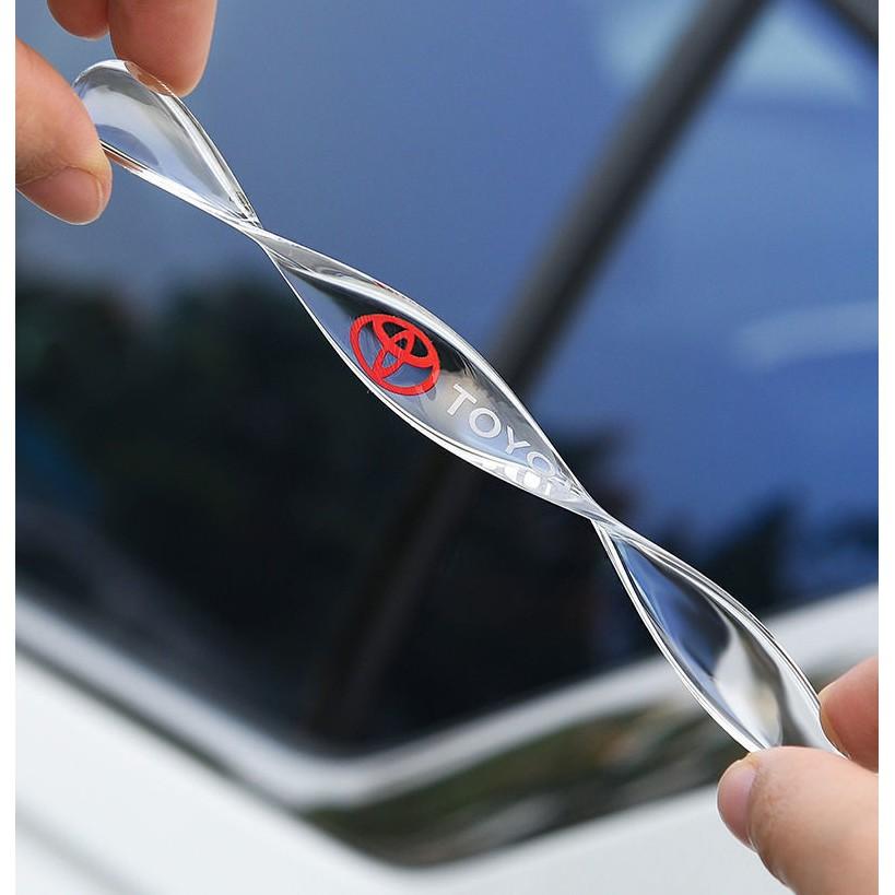 Bộ 10 miếng dán chống xước hõm cửa xe toyota silicon cao cấp , miếng dán cửa xe, ốp lõm tay nắm in logo
