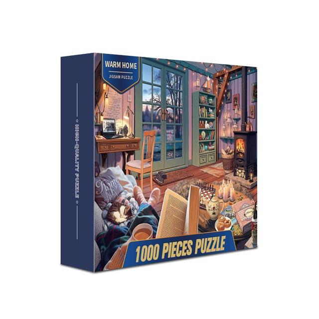 Tranh Ghép Xếp Hình 1000 Miếng Jigsaw Puzzle Warm Home, Ngôi Nhà Ấm Cúng (Kích thước 70 x50 cm)