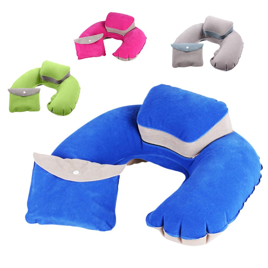 Travel Plane Inflatable U Shape Pillow Comfortable Neck Head Rest Air Soft Cushion