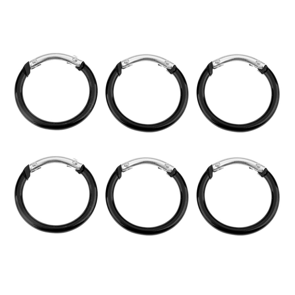 6 Pieces Circle Round Carabiner Hiking Spring Snap Clip Hook Keychain Camping Handbag