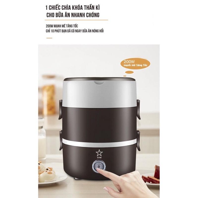 HỘP CƠM HÂM NÓNG CẮM ĐIỆN VĂN PHÒNG, HỘP ĐỰNG THỰC PHẨM CẮM ĐIỆN, HỘP CƠM CẮM ĐIỆN VĂN PHÒNG 3 TẦNG