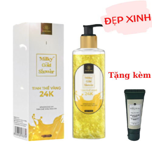 Sữa Tắm Tinh Thể Vàng 24k Huyền Phi Tinh Chất Nhau Thai Cừu Giúp Da Trắng Sáng Láng Mịn Tặng Kèm Gội Mini Weilaiya Ngẫu Nhiên
