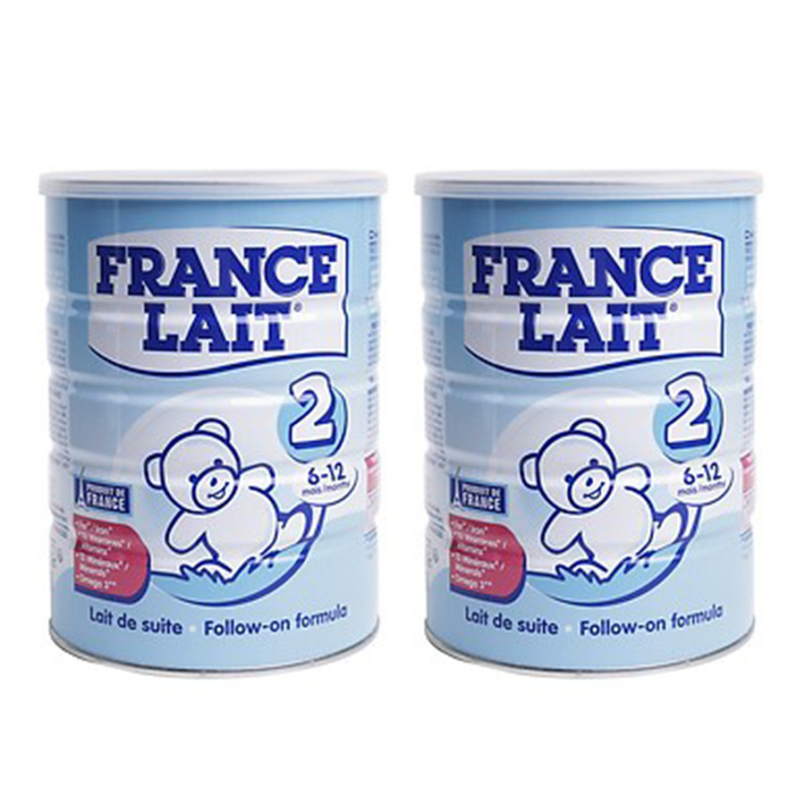 Combo 2 hộp Sữa bột France Lait số 2 (900g)  -  Dinh dưỡng cho trẻ từ 6 -12 tháng tuổi