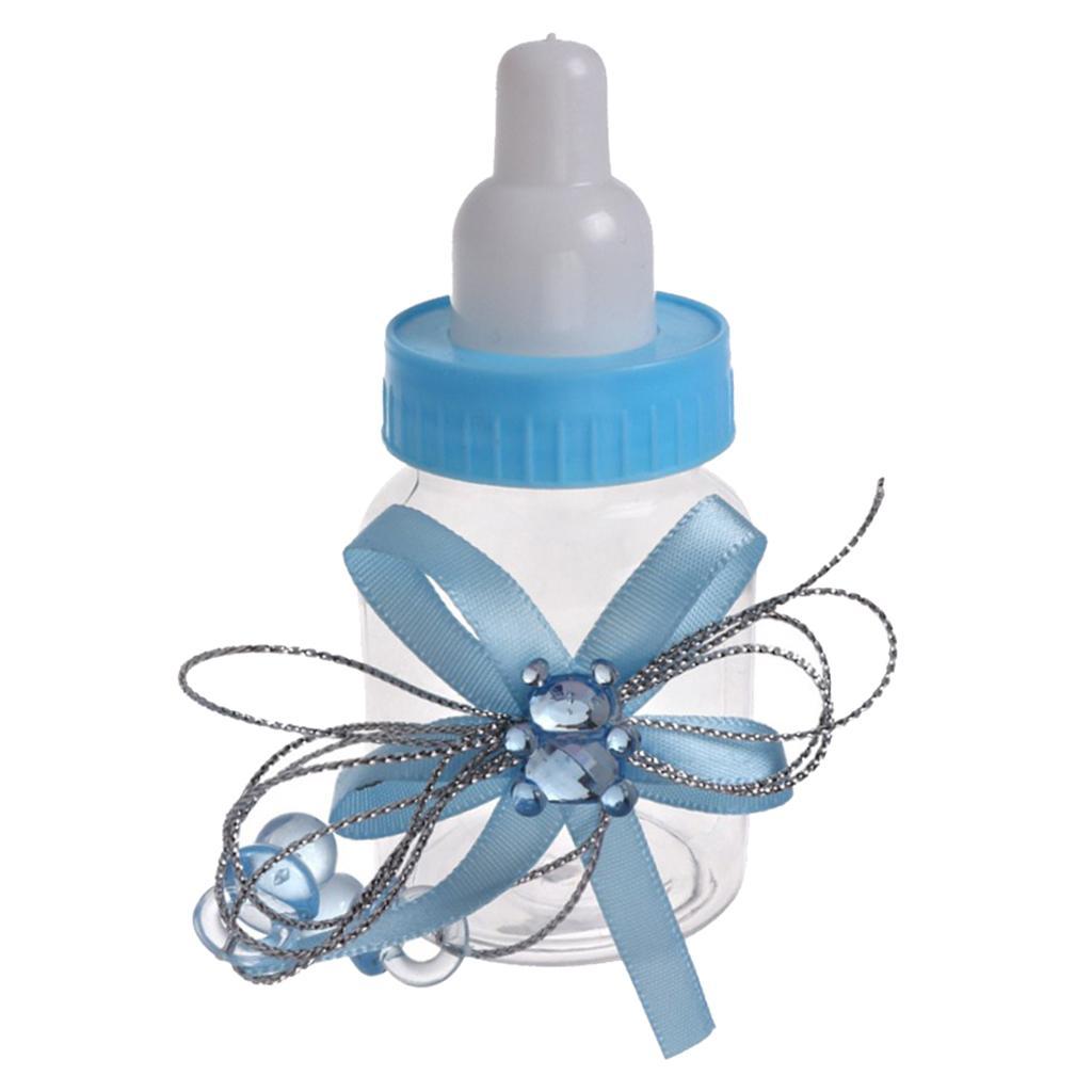 24x Fillable Ribbon Bottles For Baby Shower Party Favors Decoration Girl Boy
