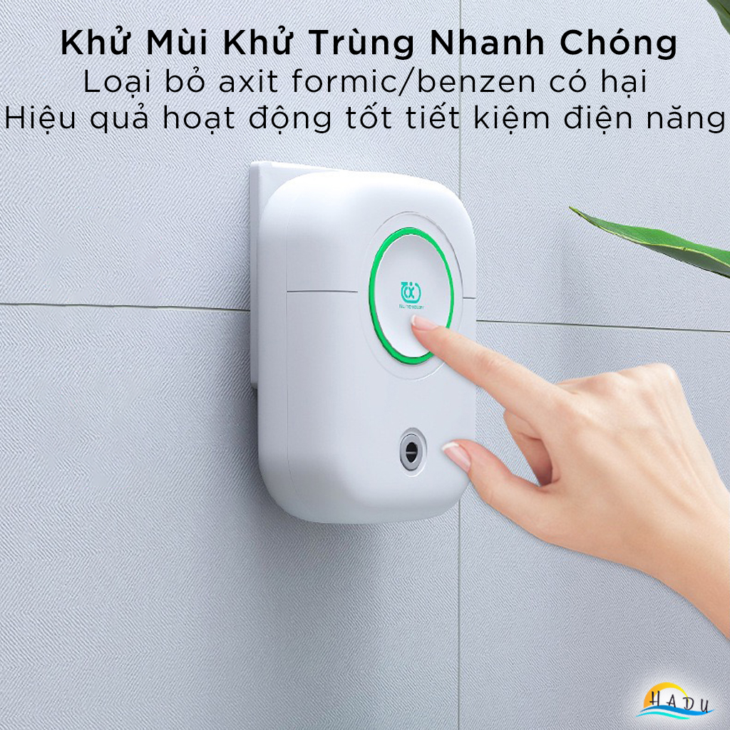 Máy Khử Mùi Nhà Vệ Sinh Phòng Khách Chó Mèo Diệt Khuẩn Ozone Lọc Không Khí Ion Âm Cao Cấp HADU