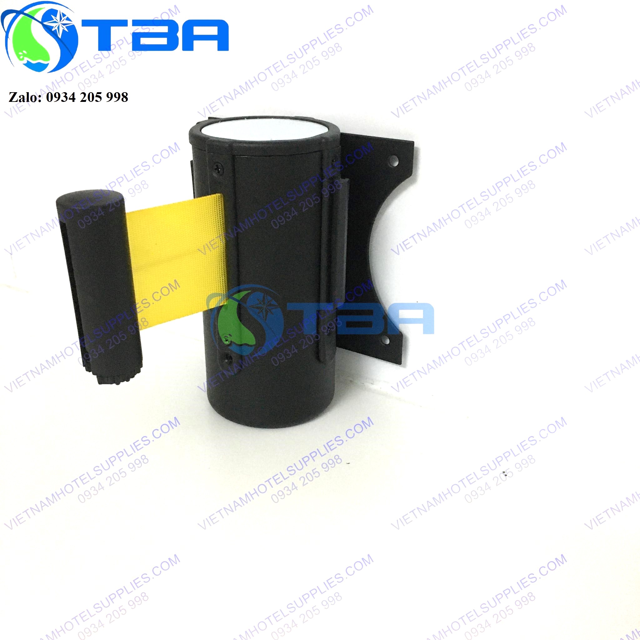 Trị chắn gắn tường màu đen 3m với dây căng màu vàng nhập khẩu cao cấp