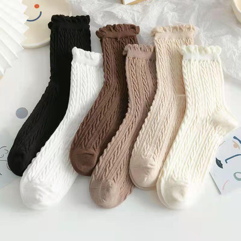 Set 10 Đôi Tất Nữ Phong Cách Lolita Nhiều Màu Xinh Xắn Mẫu Mới Phong Cách Đơn Giản Dễ Thương