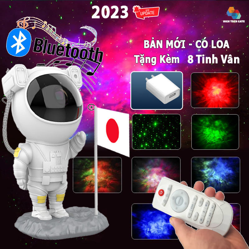 Đèn Chiếu Sao Nhà Du Hành CYKE Astronaut Có Kết Nối Bluetooth Chơi Nhạc Với Loa, Chiếu Trần Nhà Trang Trí, Chiếu Tường Decor, Có Điều Khiển Cầm Tay Tiện Lợi, Lắc Đầu Thông Minh Tùy Ý, Tặng Kèm Củ Sạc 10W