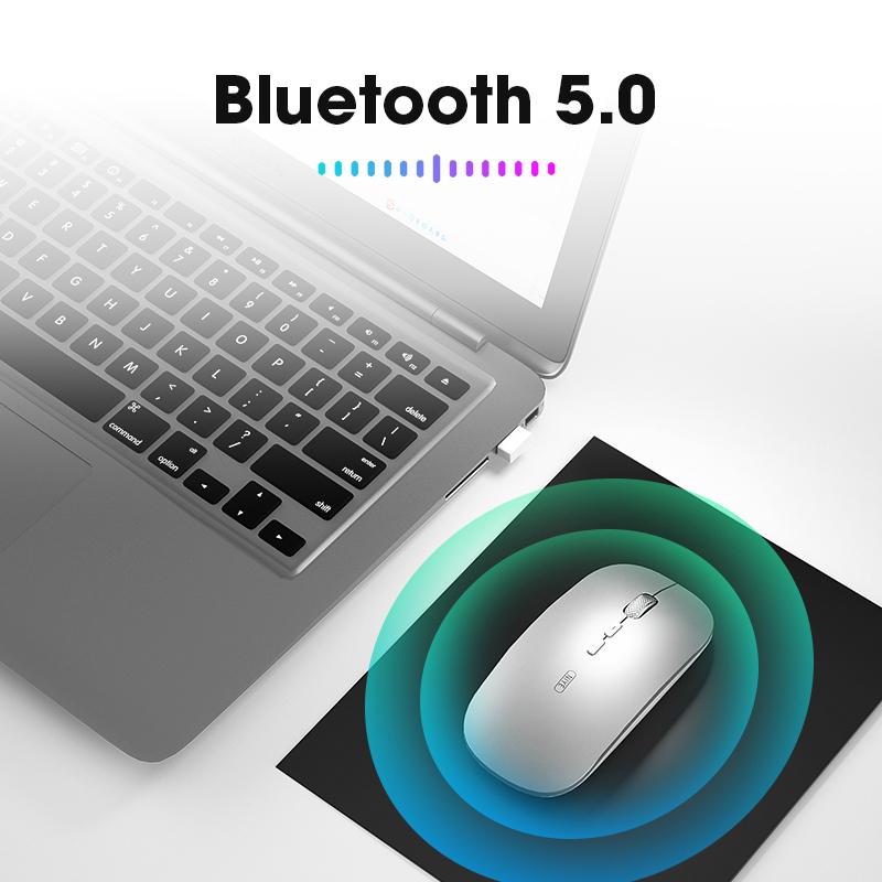 Chuột Không Dây Máy Tính Bluetooth Im Lặng PC Mause Sạc Ergonomic Mouse 2.4Ghz USB Chuột Quang Cho Laptop