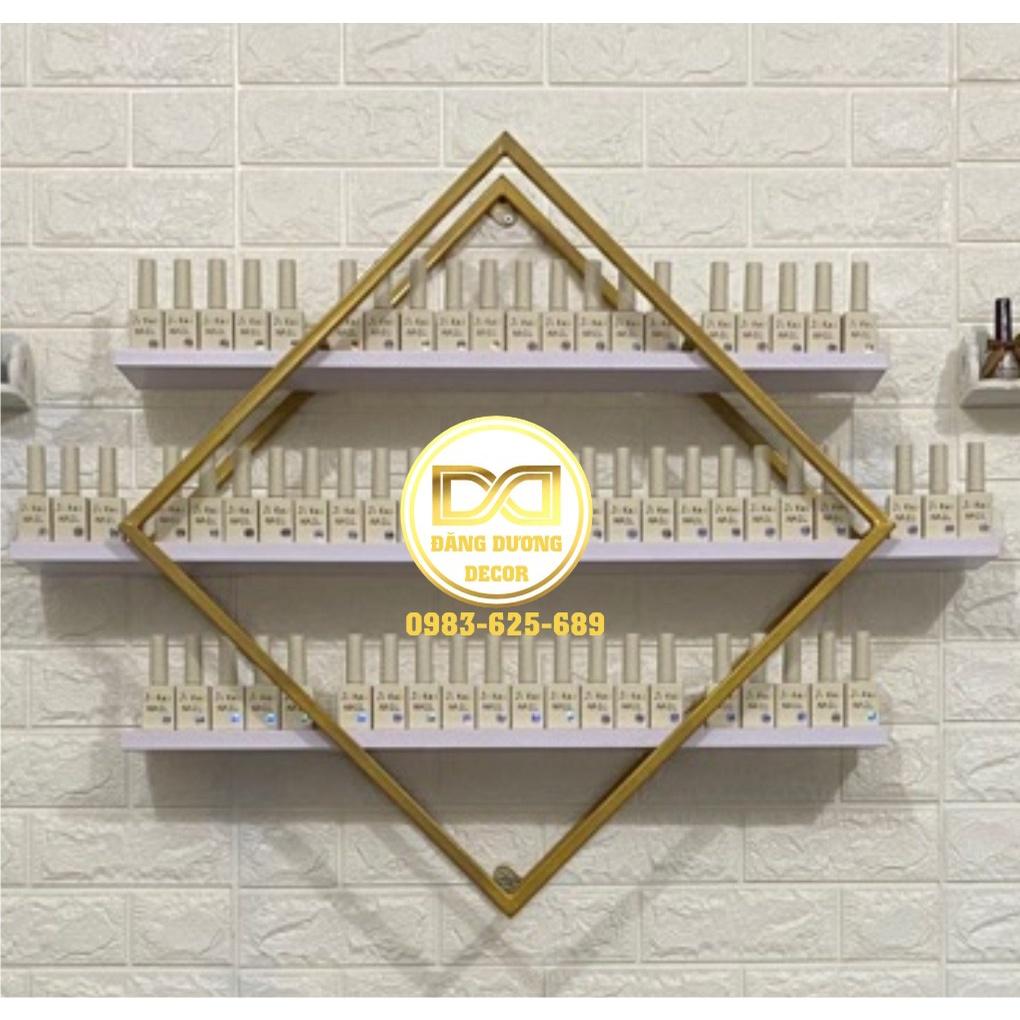 Combo kệ nail khung VUÔNG TRANG TRÍ kết hợp 3 KỆ RỜI ĐỂ SƠN