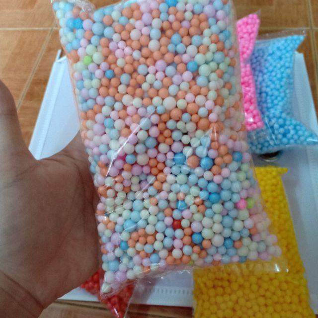Set 7 gói hạt xốp màu khác nhau