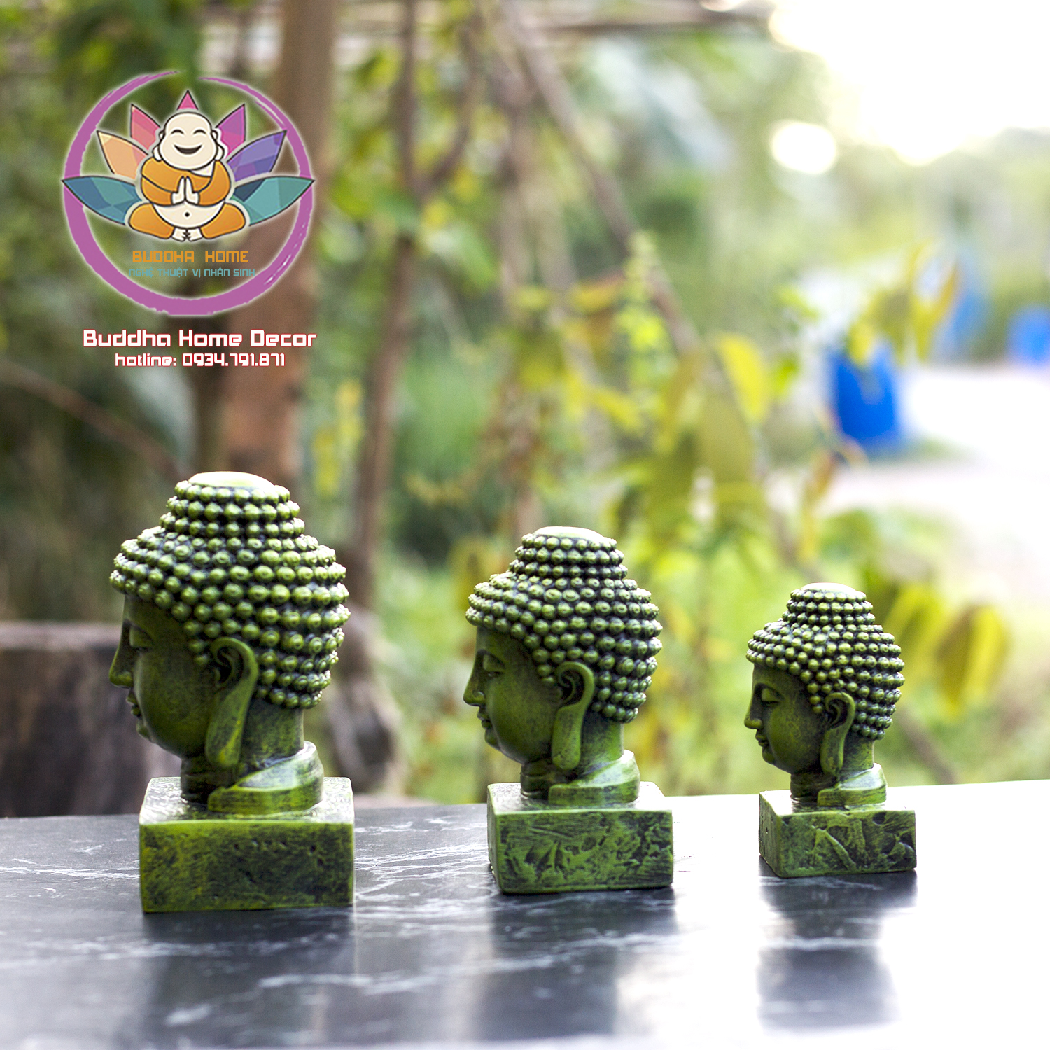 Diện Phật Thích Ca màu đá xanh rêu trang trí hồ cá, thuỷ sinh, tiểu cảnh, bán cạn, terrarium