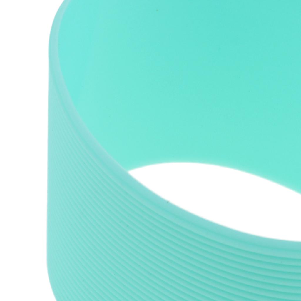 2xOutdoor Silicone Round Non- Water Bottle Mug Cup Sleeve Cover Green