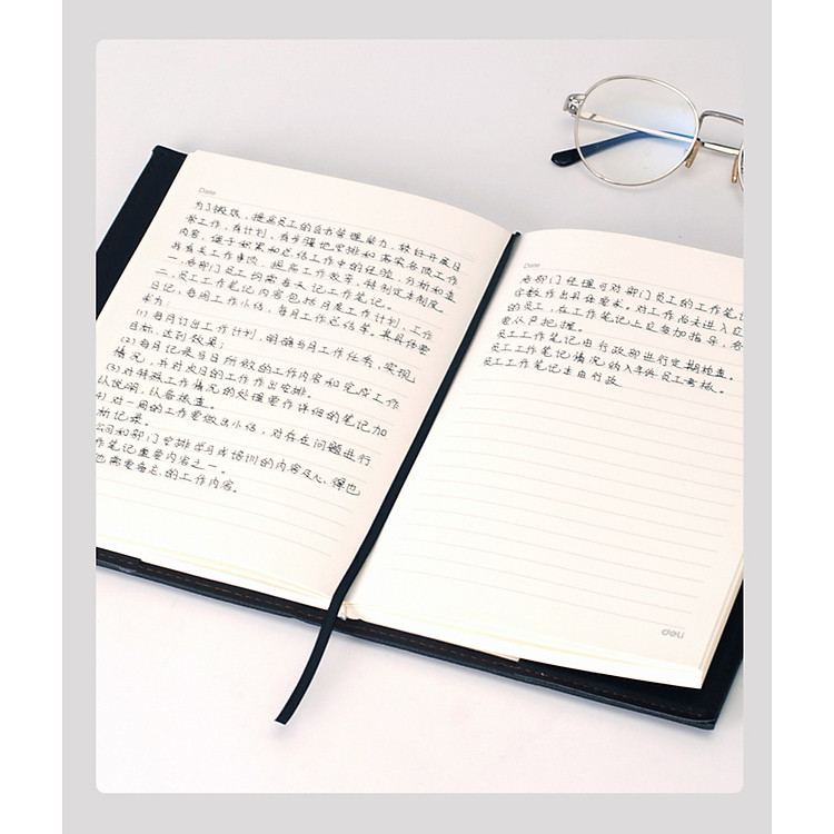 Bộ Sổ Tay Bằng Da Deli Và Bút Gel, Nhật Kí 120 Trang Có Nút Từ Tính Đánh Dấu Trang Leather Notebook Set