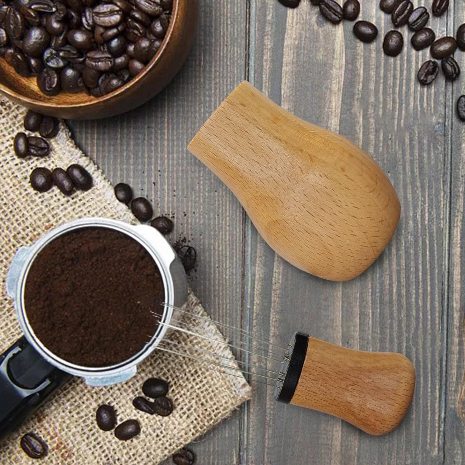 2Pcs Coffee Distributor Needle with Stand for Kitchen Espresso Tools