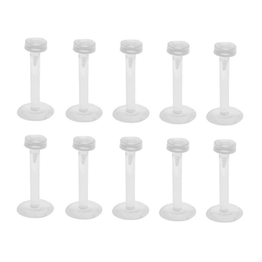3x10Pcs Transparent White Nose Stud Barbell Lip Tongue Navel Piercing Jewelry
