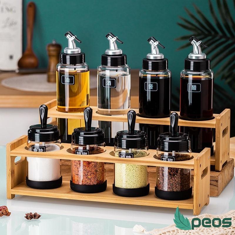 Kệ Gỗ Đựng Hũ Gia Vị, Giá Để Gia Vị, Chai Dầu Ăn, Nước Mắm Xinh Xắn Tiện Dụng