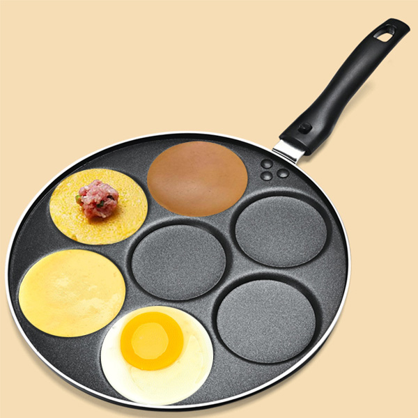 Chảo Gang Chống Dính 7 Lỗ Làm Bánh Pancake Trứng Rán Bánh Rán Doremon