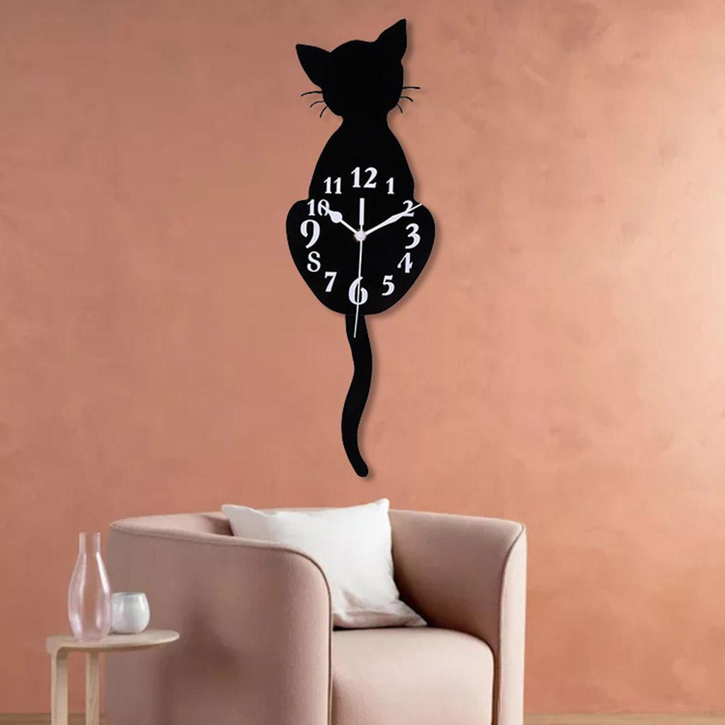 2 Piece Tail Swing Wall Clock Silent Clock for The