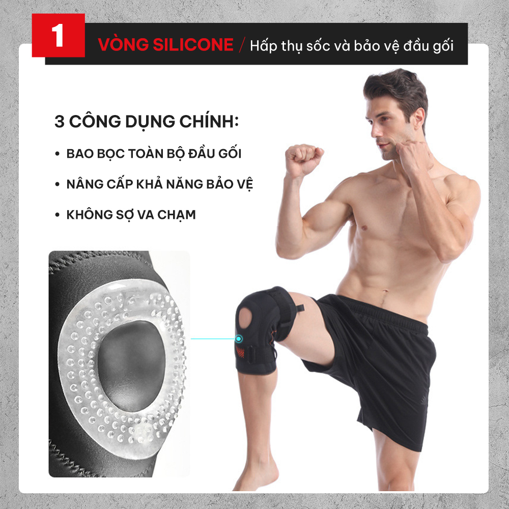 Đai bảo vệ đầu gối cao cấp GoodFit GF525K giúp tránh chấn thương, dùng trong tập Gym, bóng chuyển, chạy bộ