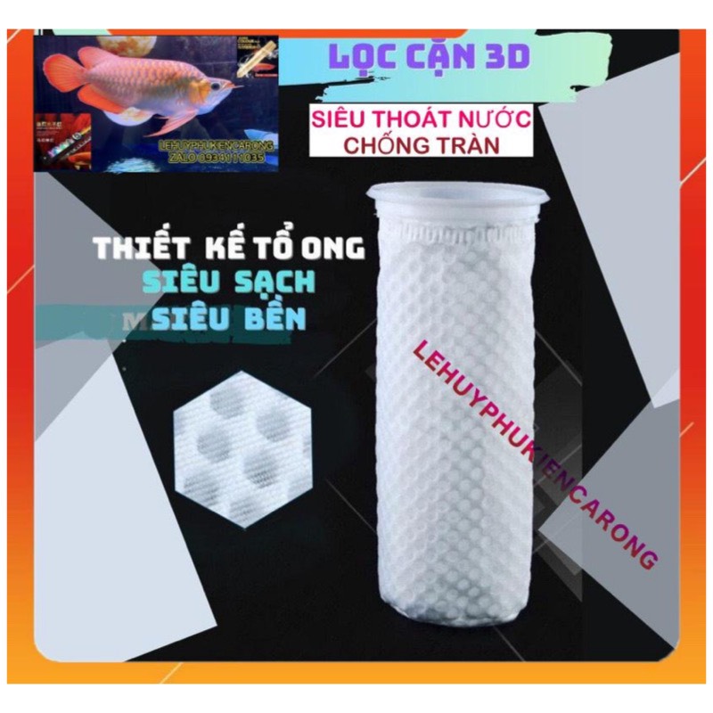 Túi Lọc Bể Cá 3D Kích Thước 15x25cm, Thiết Kế Tổ Ong Siêu Mịn Lọc Cặn Bẩn Siêu Sạch Chống Tràn Cho Bể Cá Cảnh