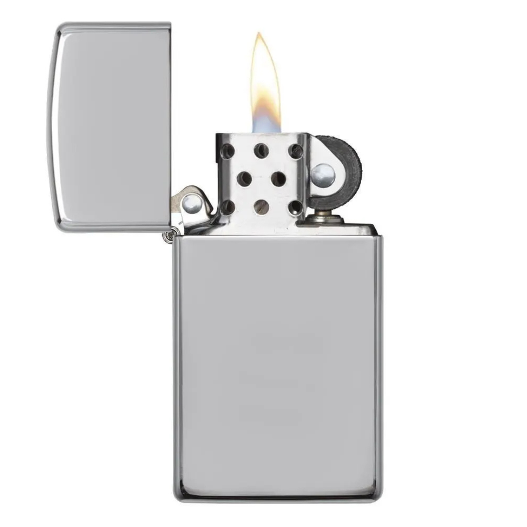 Bật Lửa Zippo Slim Armor High Polish Chrome Chính Hãng Mỹ - Zippo Vỏ Dày Dáng Nhỏ Gọn Bóng Bạc Cao Cấp