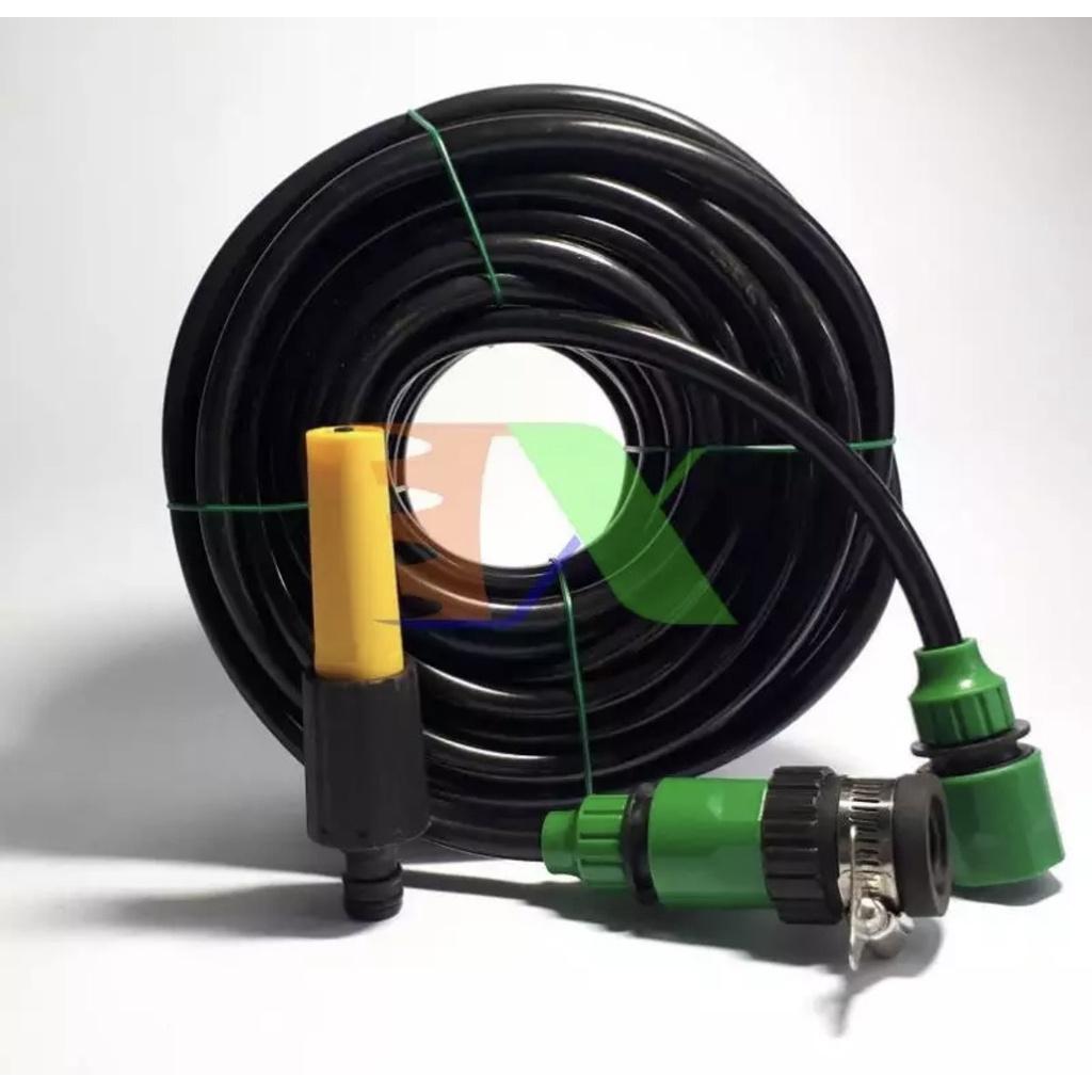Bộ vòi xịt nước tưới cây, rửa xe nhựa cao cấp + Phụ kiện + 10m dây, Vòi nhựa phun thẳng đa năng nhiều chế độ