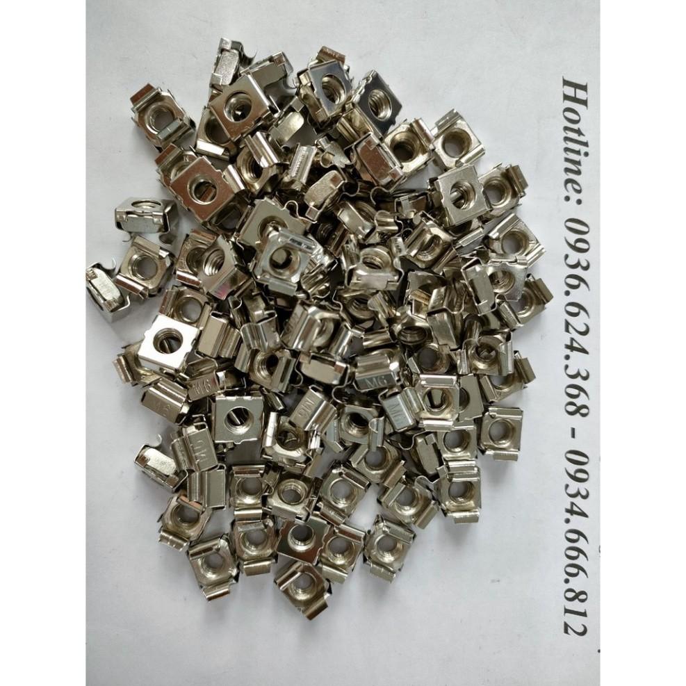 Combo 50c Đai ốc cài M6 mạ niken trắng sáng như inox