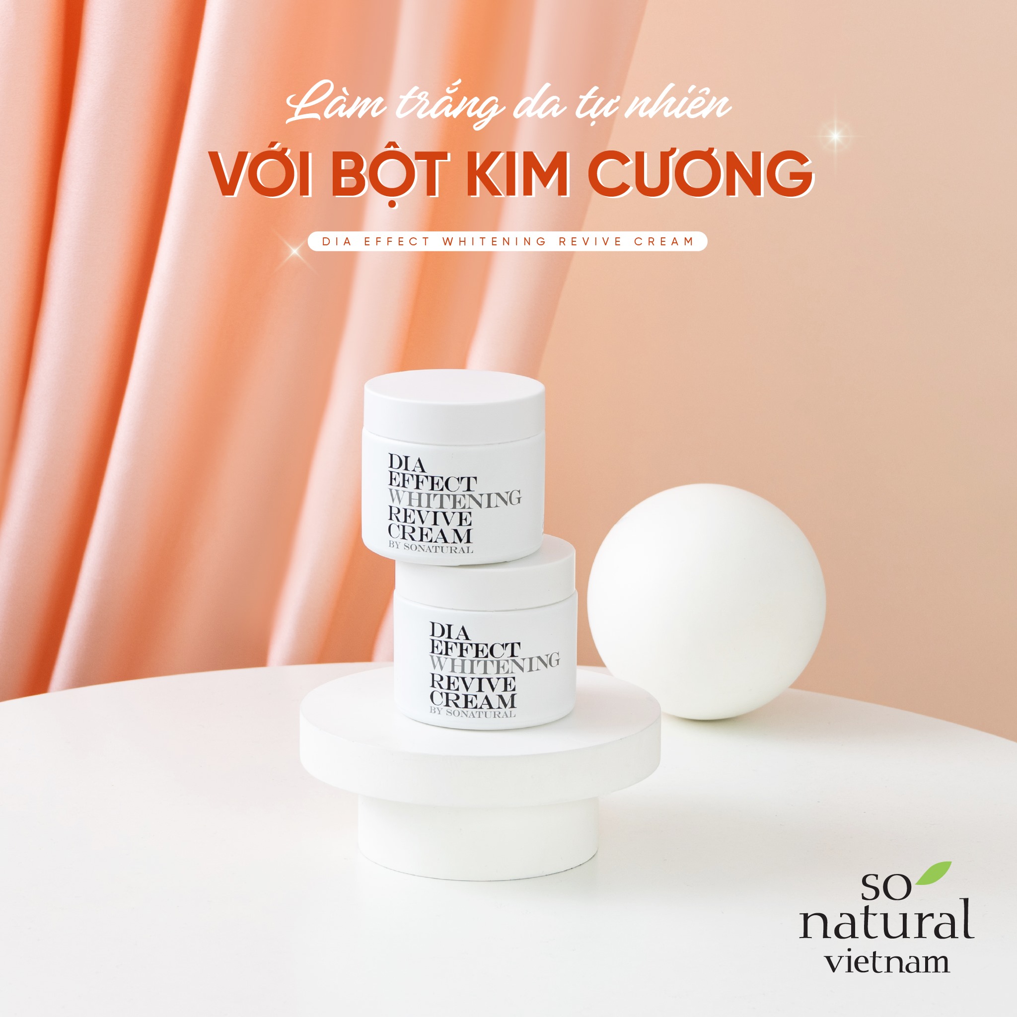 Kem Dưỡng Da Nâng Tone Ngày Đêm Dia Effect Whitening Revive Cream So Natural Hàn Quốc