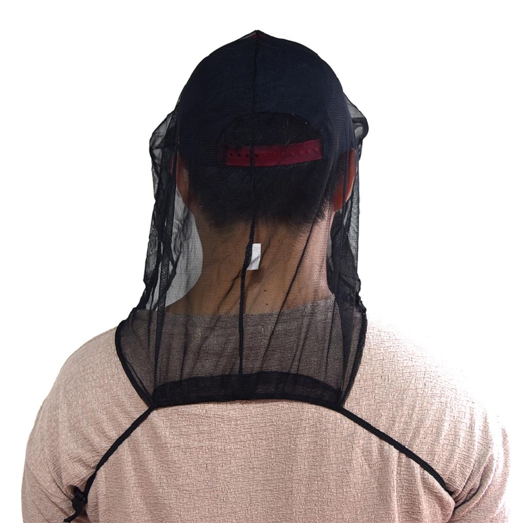 Anti Prevent Mosquito Bee Bug Insect Head Net Mesh Mask Hat Face Cover Black
