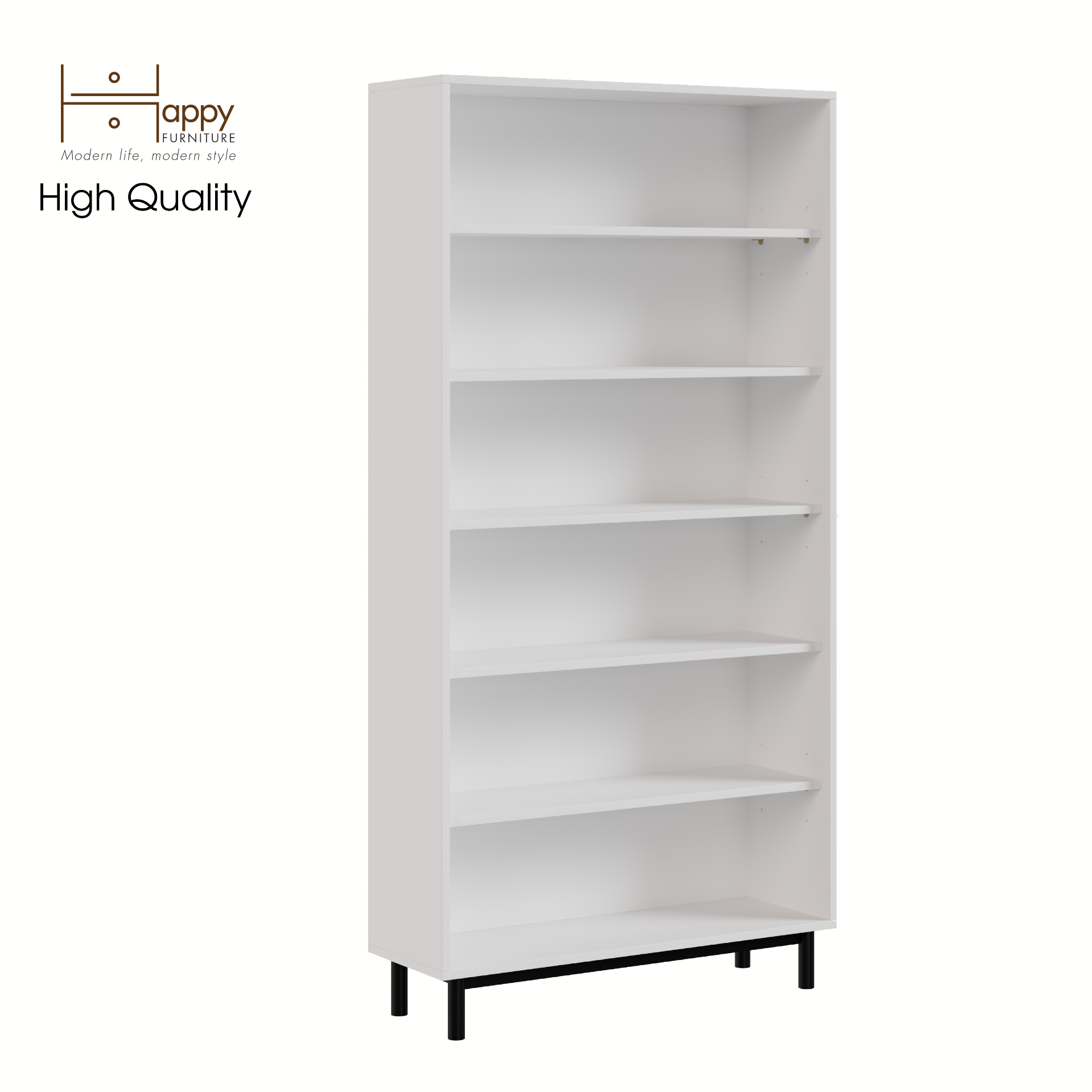 [Happy Home Furniture] CATY  , Kệ sách 6 tầng - chân sắt ,  90cm x 30cm x 180cm (DxRxC), KSA_015