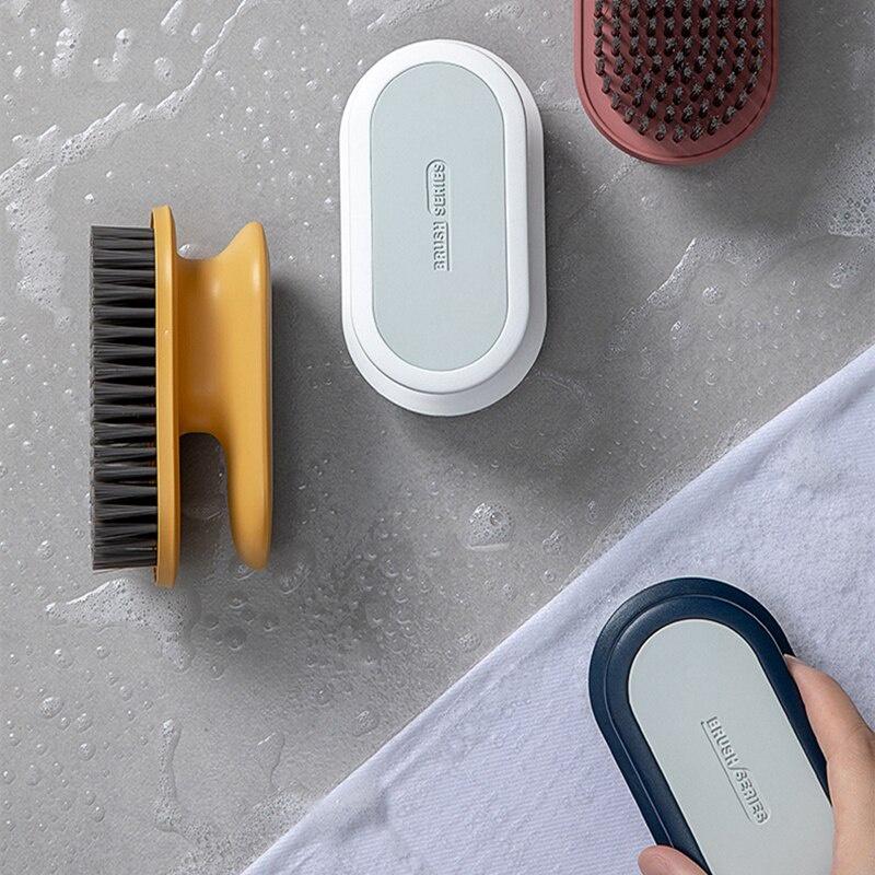 Handle Laundry Brush Multifunctional Soft Shoe Brush Household Simple Clothes Shoes Cleaning Brush Flocking Brush