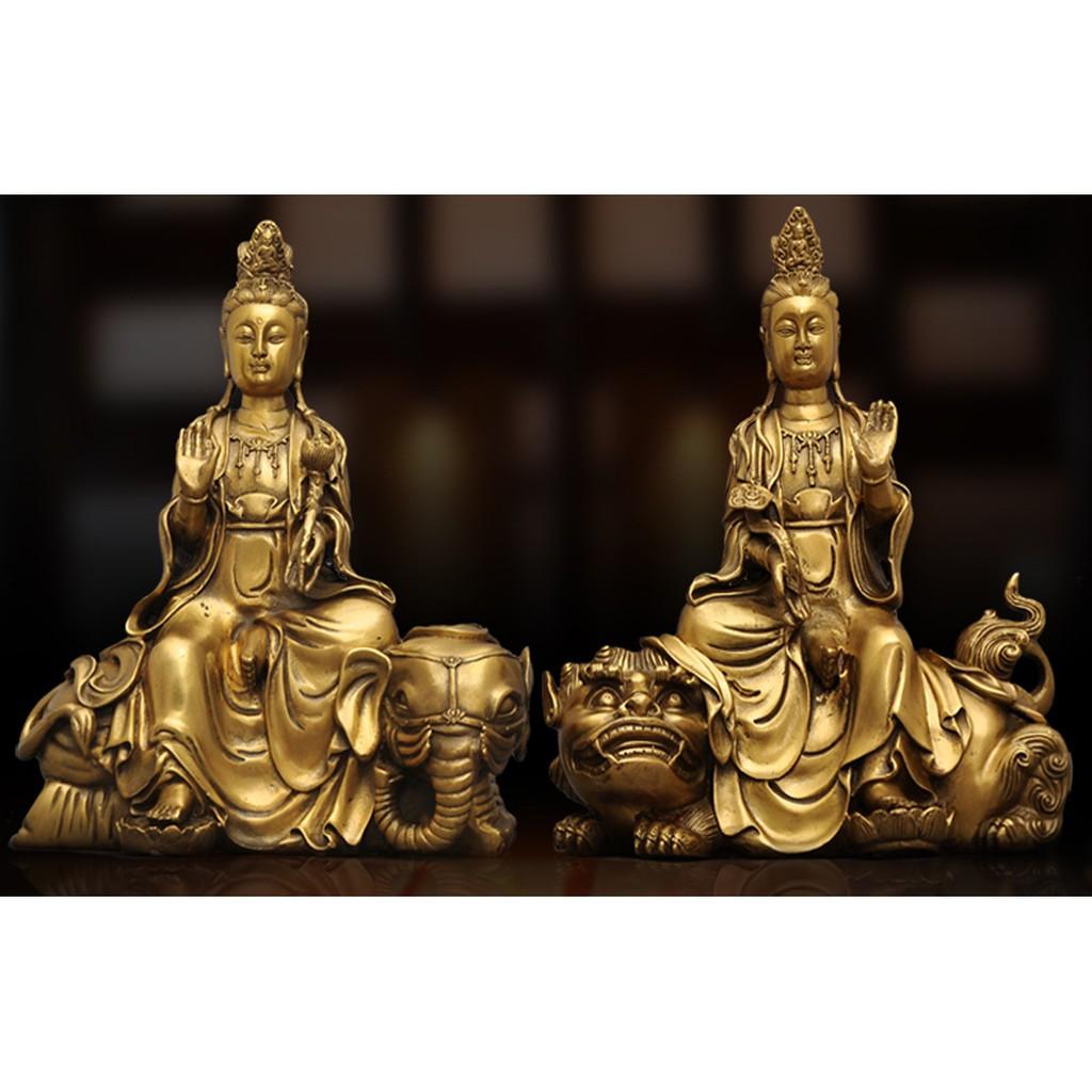 Tượng Văn Thù Bồ Tát bằng đồng thau cỡ trung