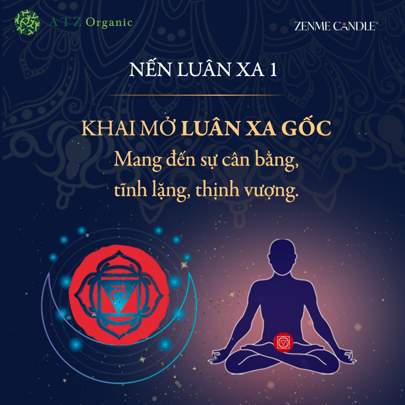 Nến Thơm - ZENME - Combo Nến Luân Xa