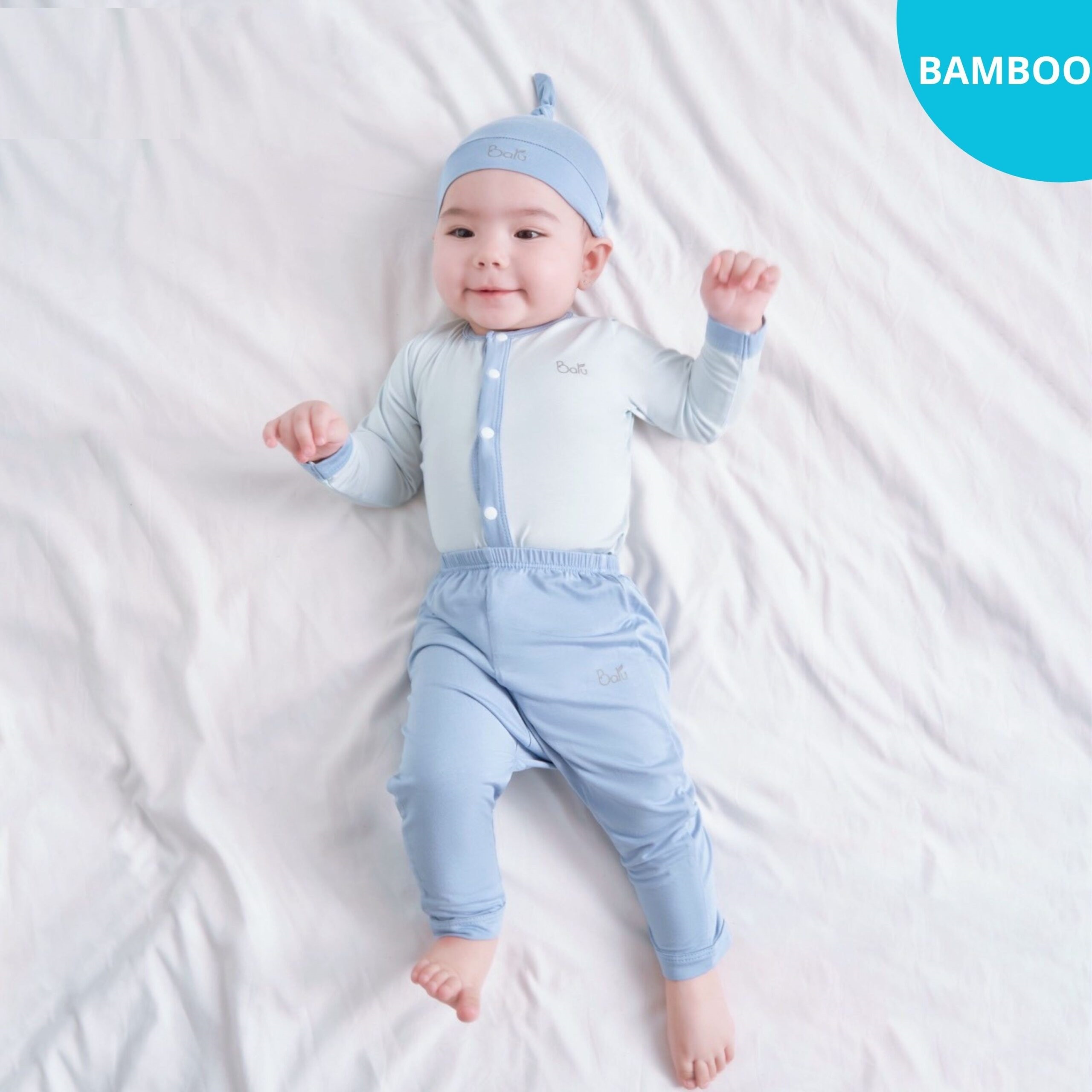 Bộ Dài Tay Bé Cài Khuy Giữa  BARU Chất Cotton Xuất Hàn Mềm Mịn ,thời trang trẻ em ( 0-6 M )