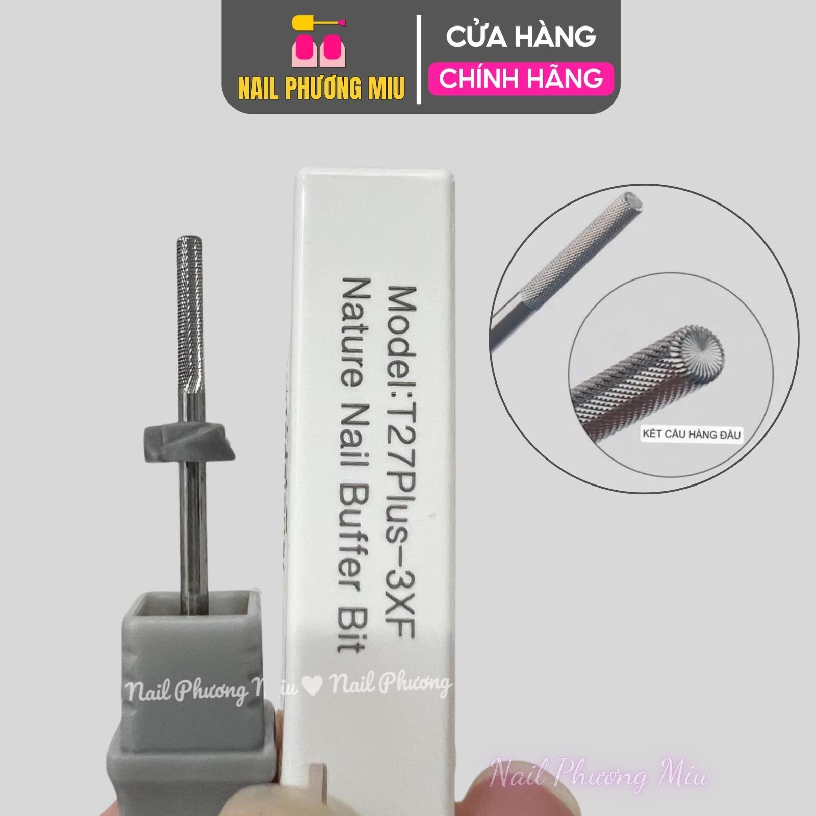 Đầu Mài Titan 3XF Hình Khối Đầu Mài Trụ Làm Nail, Mài Da Siêu Sạch Hiệu Quả, Đẩy Da Mịn Màng Cho Móng Tay Chân, Chất Lượng Cao Cấp Bền Bỉ T27 Plus