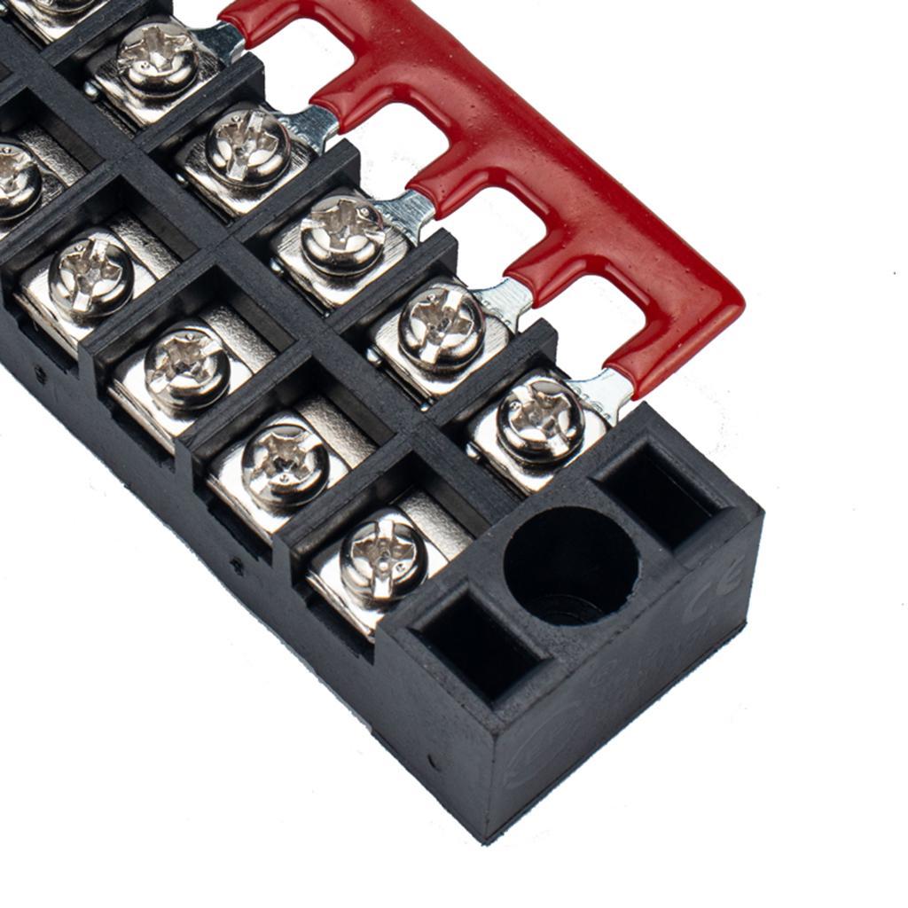 5Pcs Dual Row 6P Screw Barrier Terminal Block with Fork Type Terminal Barrier Strips