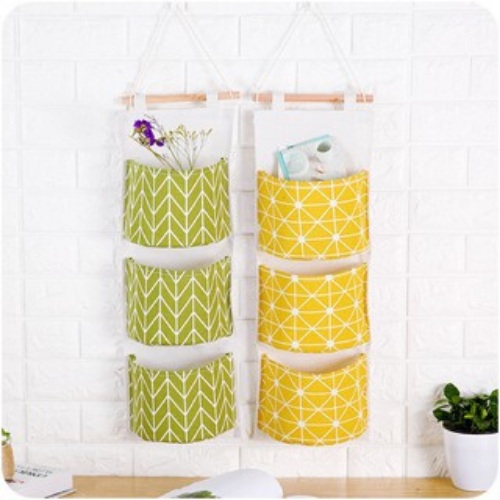 Combo 2 túi vải treo đựng đồ 3 tầng tiện ích – Giao màu ngẫu nhiên