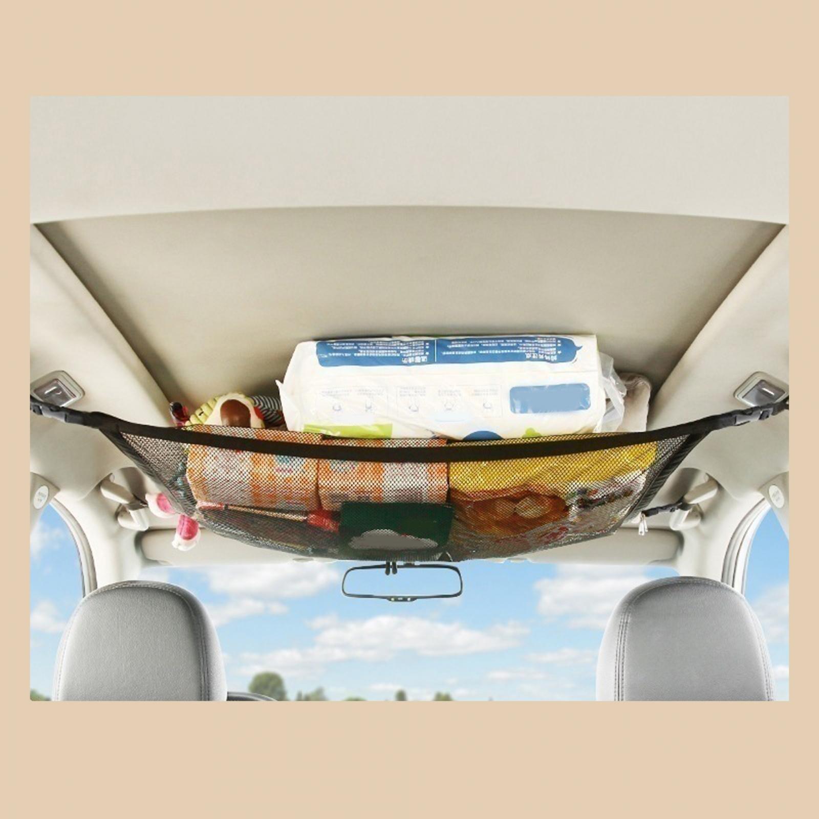 Car Ceiling Net Portable Car Roof Organizer for Quilt Long Trip Blanket