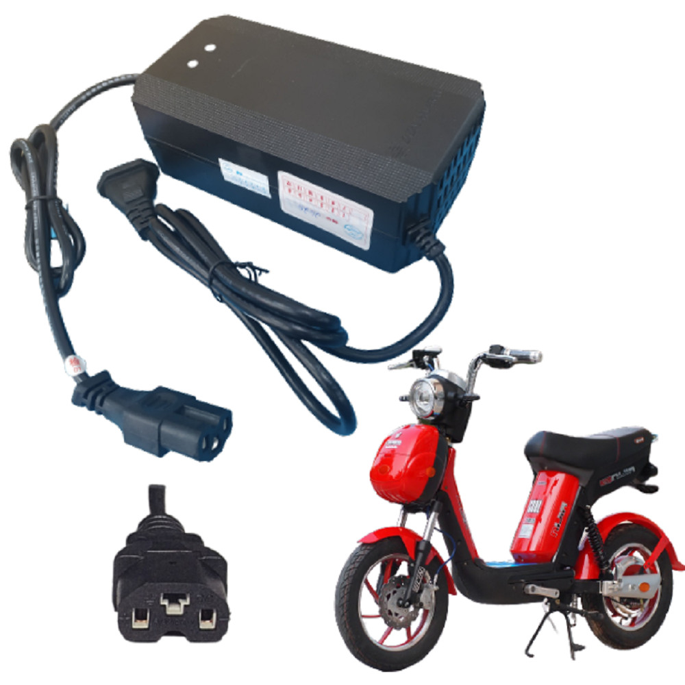SẠC CHUYÊN DỤNG DÀNH CHO XE ĐẠP ĐIỆN NIJIA - SIÊU BỀN - SẠC DÒNG ĐIỆN CHUẨN - NGẮT ĐIỆN TUYỆT ĐỐI - BẢO VỆ XE - KÉO DÀI TUỔI THỌ ẮC QUY - LOẠI 48V-12AH HOẶC 48V-20AH - CHÂN ĐẶC HOẶC CHÂN CHỤP