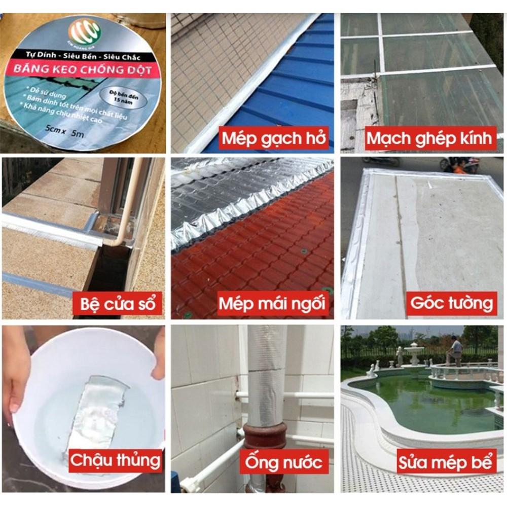 Băng Keo Bạc Siêu Dính Chống Thấm Nước - Chống Dột Nhà - Chịu Nhiệt Tốt