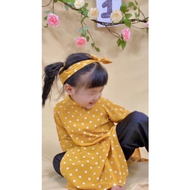 ÁO DÀI chấm bi cho bé nhà