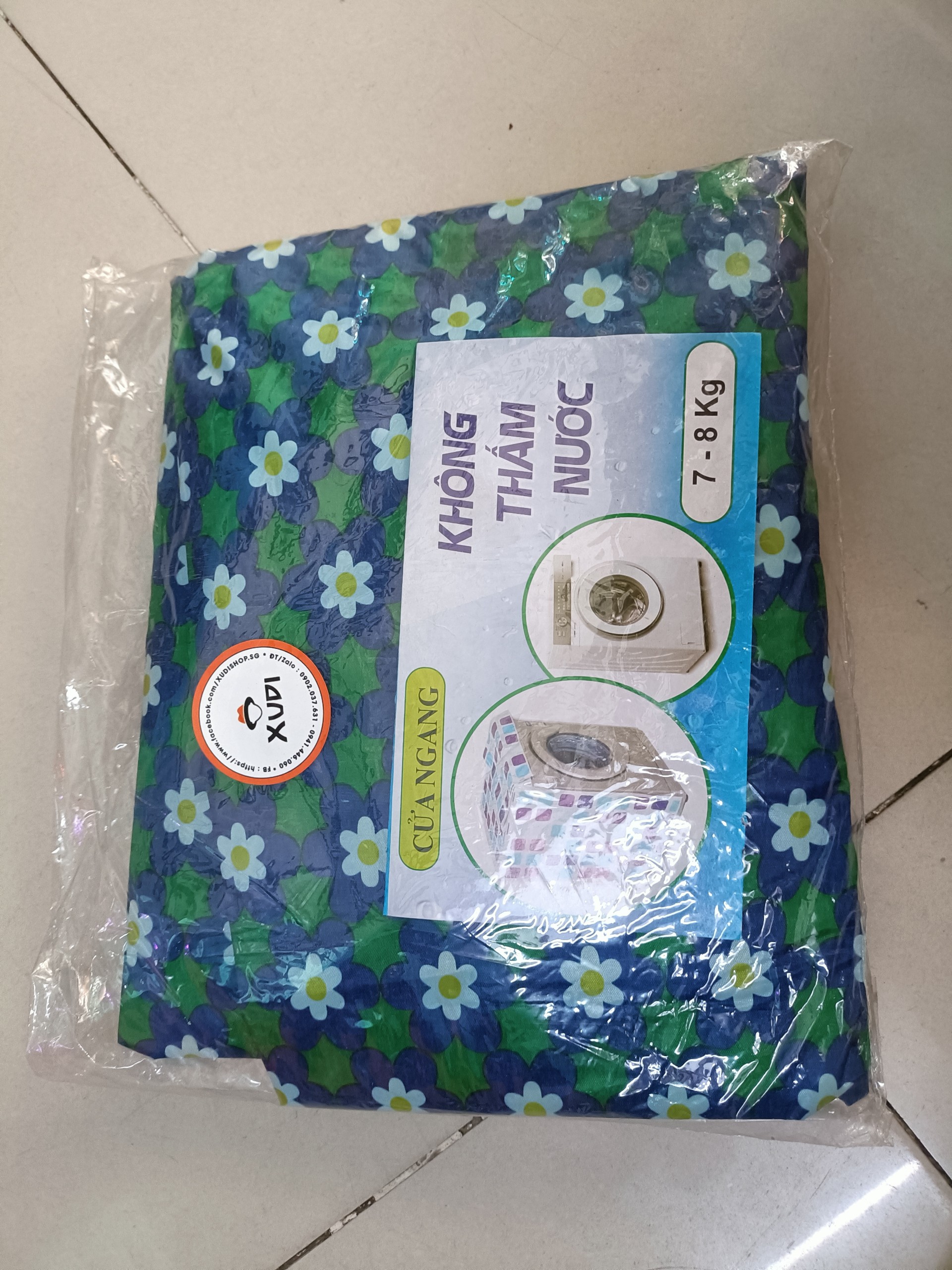 Áo Trùm Máy Giặt Cửa Ngang, Cửa Trước Size 7kg-8kg, Vải Dù Siêu Dày, Lựa Chọn Họa Tiết