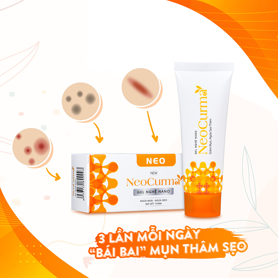 Combo 3 Gel Hỗ Trợ Giảm hỗ trợ điều trị Mụn Liền Sẹo Tinh Chất Nghệ Nano NeoCurma